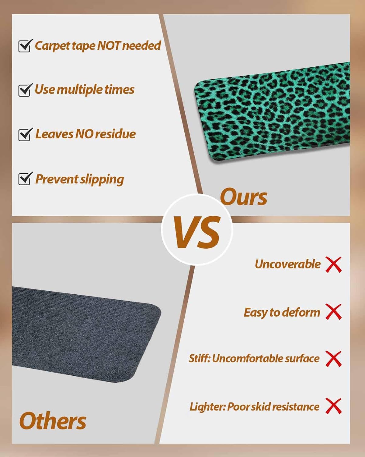 Green Leopard Print Stair Treads for Wooden Steps Indoor Runner Rug Carpet, Farmhouse Abstract Animal Patterned 10 Pieces Peel and Stick Staircase Step Treads Covers Washable Throw Door Mats, 30"x8"