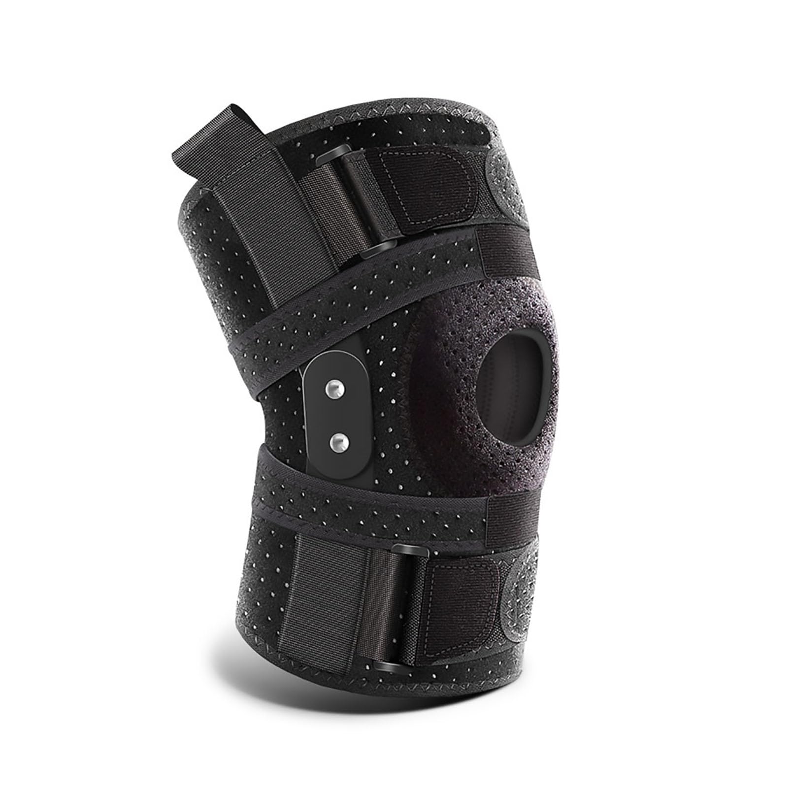 HAILM Rodillera, para Mujeres y Hombres con Dolor Rodilla, Rodillera Ajustable con Bisagras, Para Alivio Dolor Articular, Recuperación Lesiones, Negro