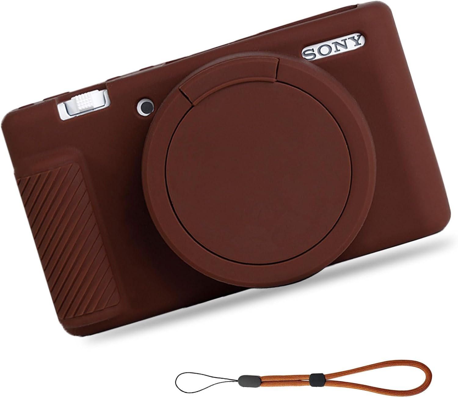 Camera Case for Sony ZV-1 Camera with 8-inch Camera Strap (Brown)