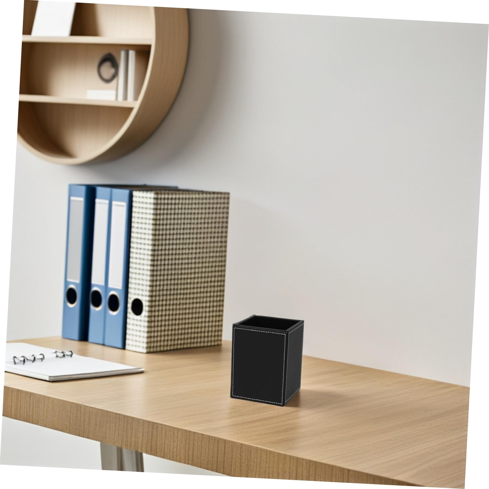 Caja de Almacenamiento de Papelería Cuadrada Pu 2piezas, Minimalista