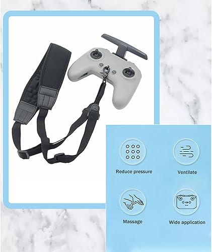 Miniatura 4 de Correa ajustable para el cuello con almohadilla de aire cómoda para DJI FPV/AVATA/Inspire/Phantom 3/Phantom 4 Control remoto, Negro -