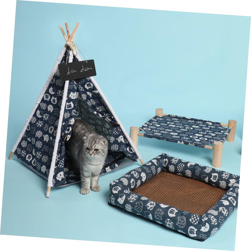 Tente pour Animaux de Compagnie Lavable Toile Lit en Forme de Campement et Confortable pour Chats et Chiens Espace Sécurisant et Portable pour Intérieur et Extérieur Coussin