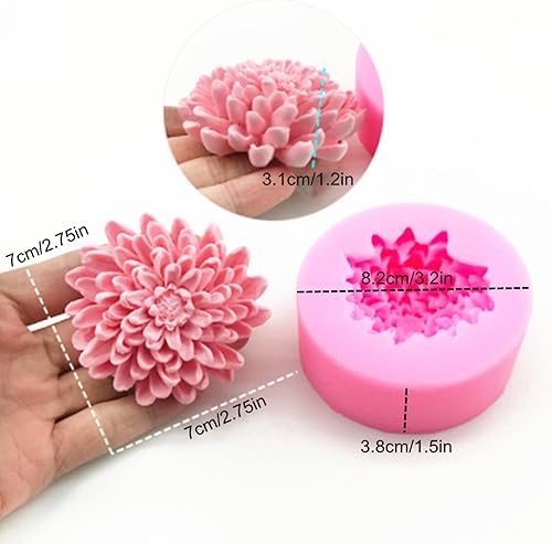 Miniatura 2 de Molde de silicona para jabón de flor de crisantemo, molde de vela, fondant, pastel de chocolate, caramelo, resina, arcilla para hornear,