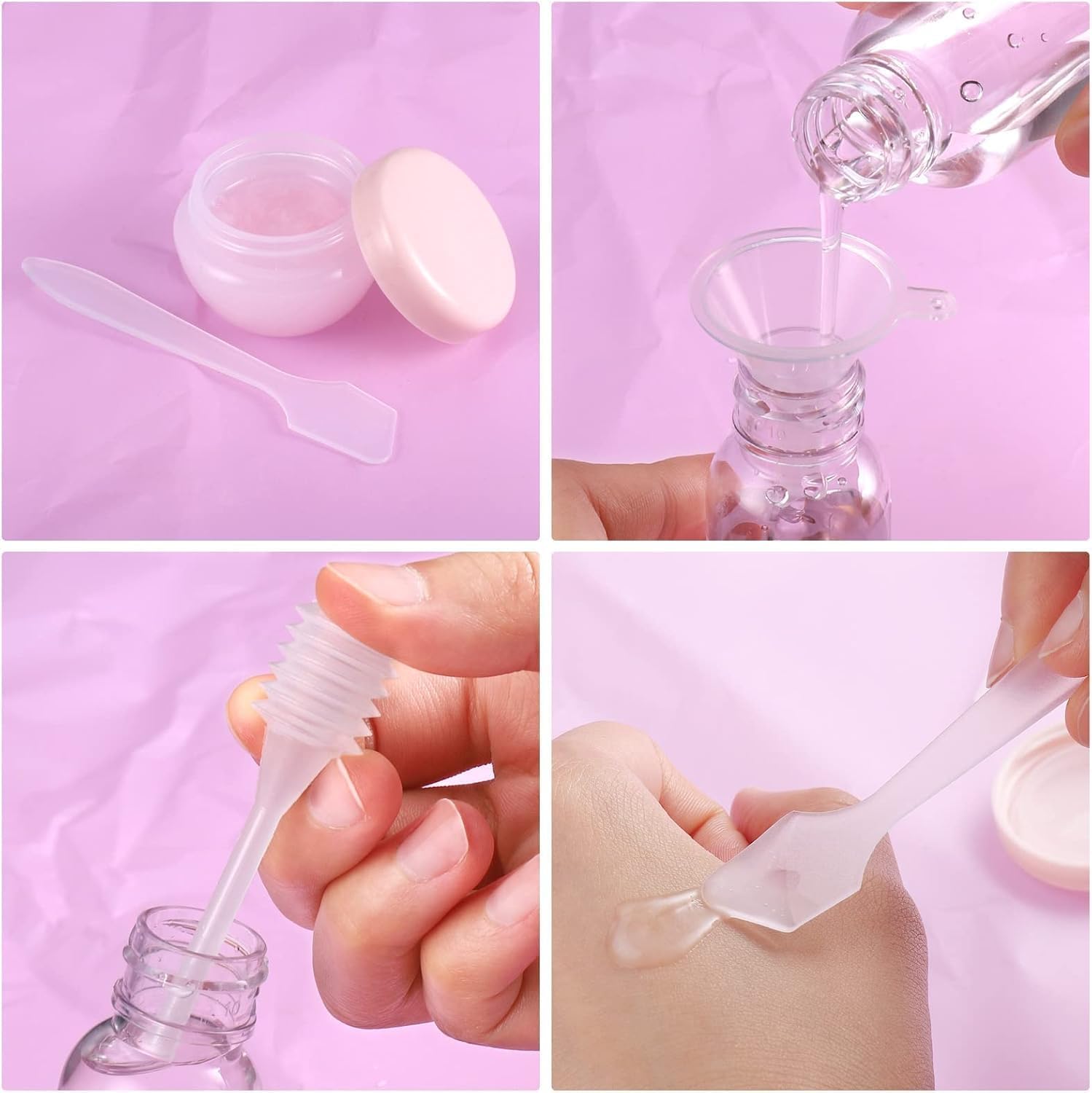 GaxQuly Travel Bottles Kit for Toiletries Organizer Leak Proof Refillable Squeezable Polypropylene Containers Set Clear Storage Bag for Lotion Shampoo Conditioner Cosmetic Shower Gel Hand Wash(11pcs) 3