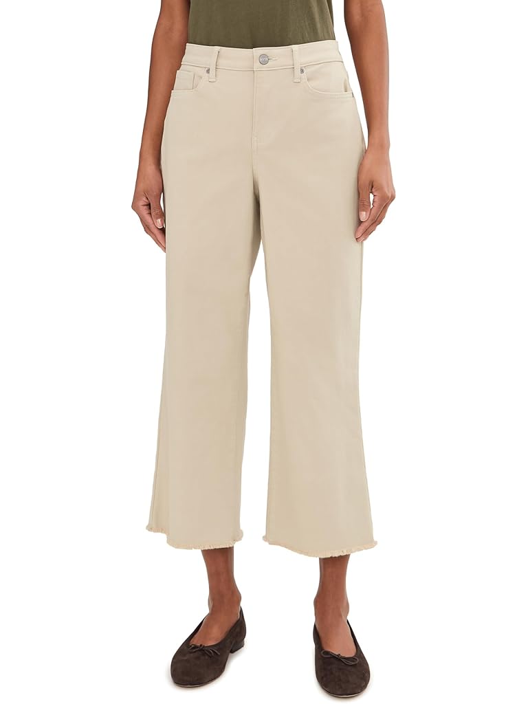 Khaki NYDJ Coco Relaxed Wide Leg Crop Jeans