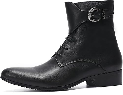Miniatura 2 de Santimon Botas vaqueras para hombre, vestido formal, botas Chelsea de cuero genuino, botas casuales Patry de moda occidental, formal, baile de