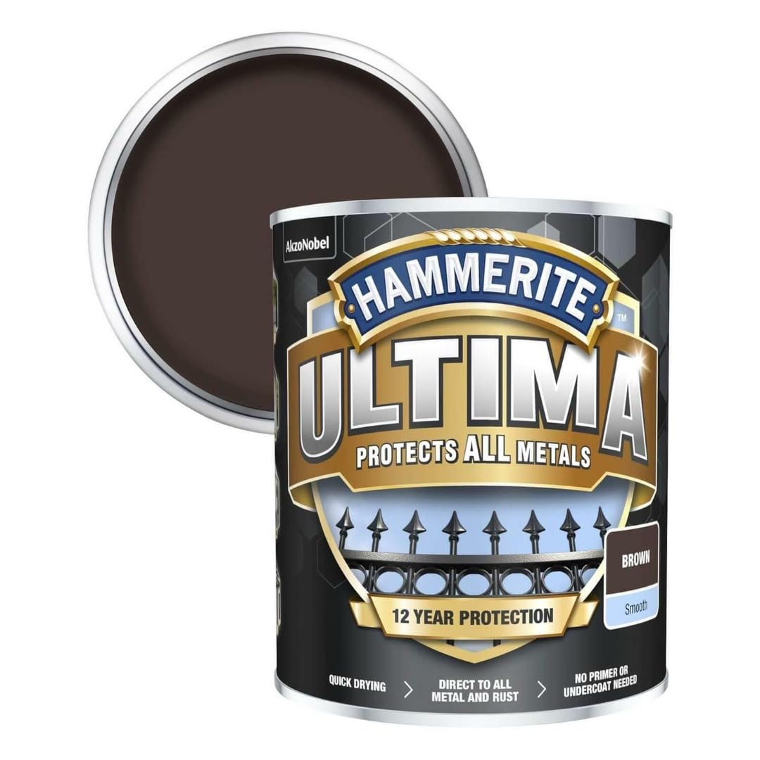 Hammerite Brown Ultima Smooth Metal Paint - 750Ml - (Pack Of 1), Hmmumsbr750