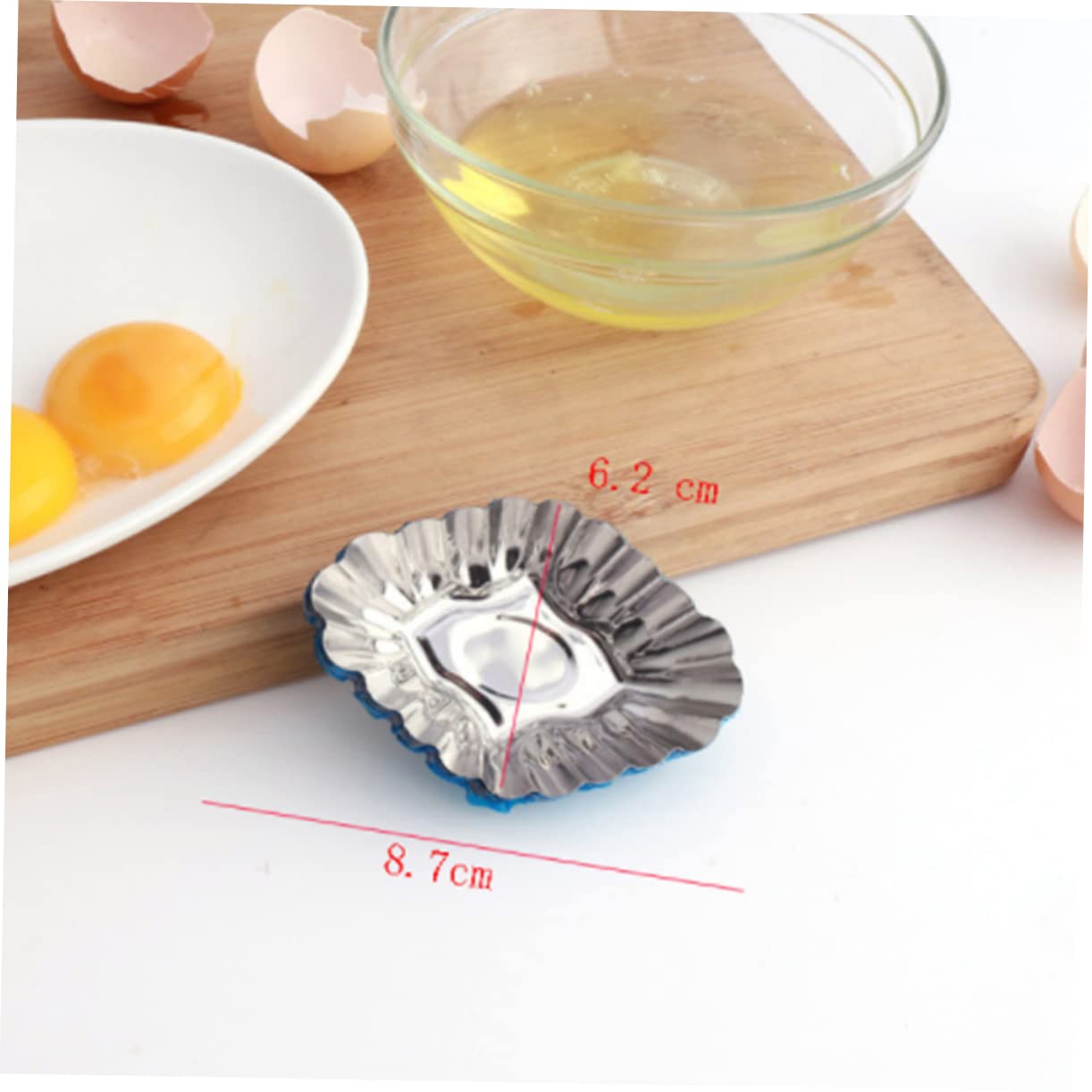 HAKIDZEL Stainless Steel Tart Mold for Baking Desserts Egg Tart Pans for Home Bakery for Cupcakes and Puddings Baking Supplies Silver