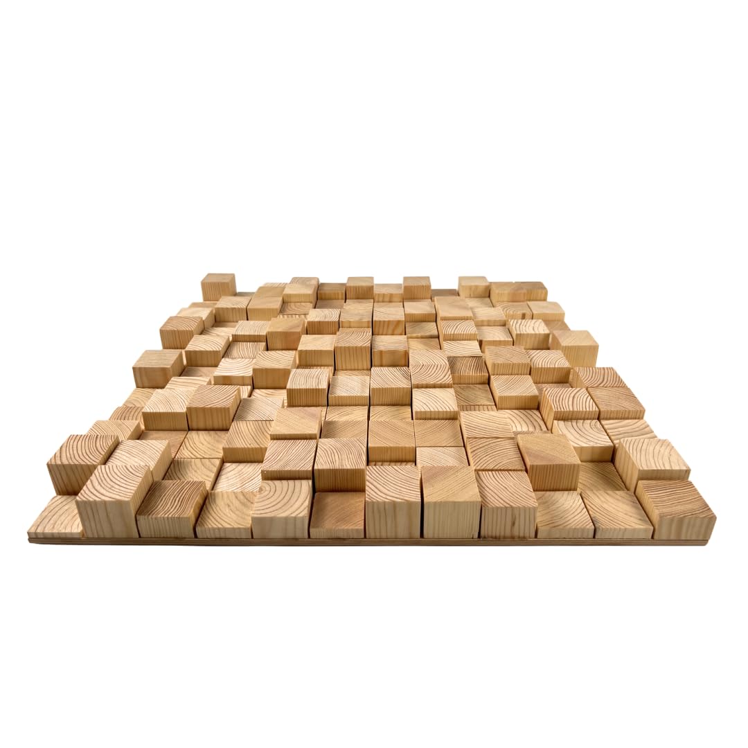 Akustikdiffusor aus Holz „SKYLINE“ – 50 x 50 cm | 2D QRD | Wandkunstpaneel aus Holz | Modell: [SKYLINE | Dicke: 35mm]