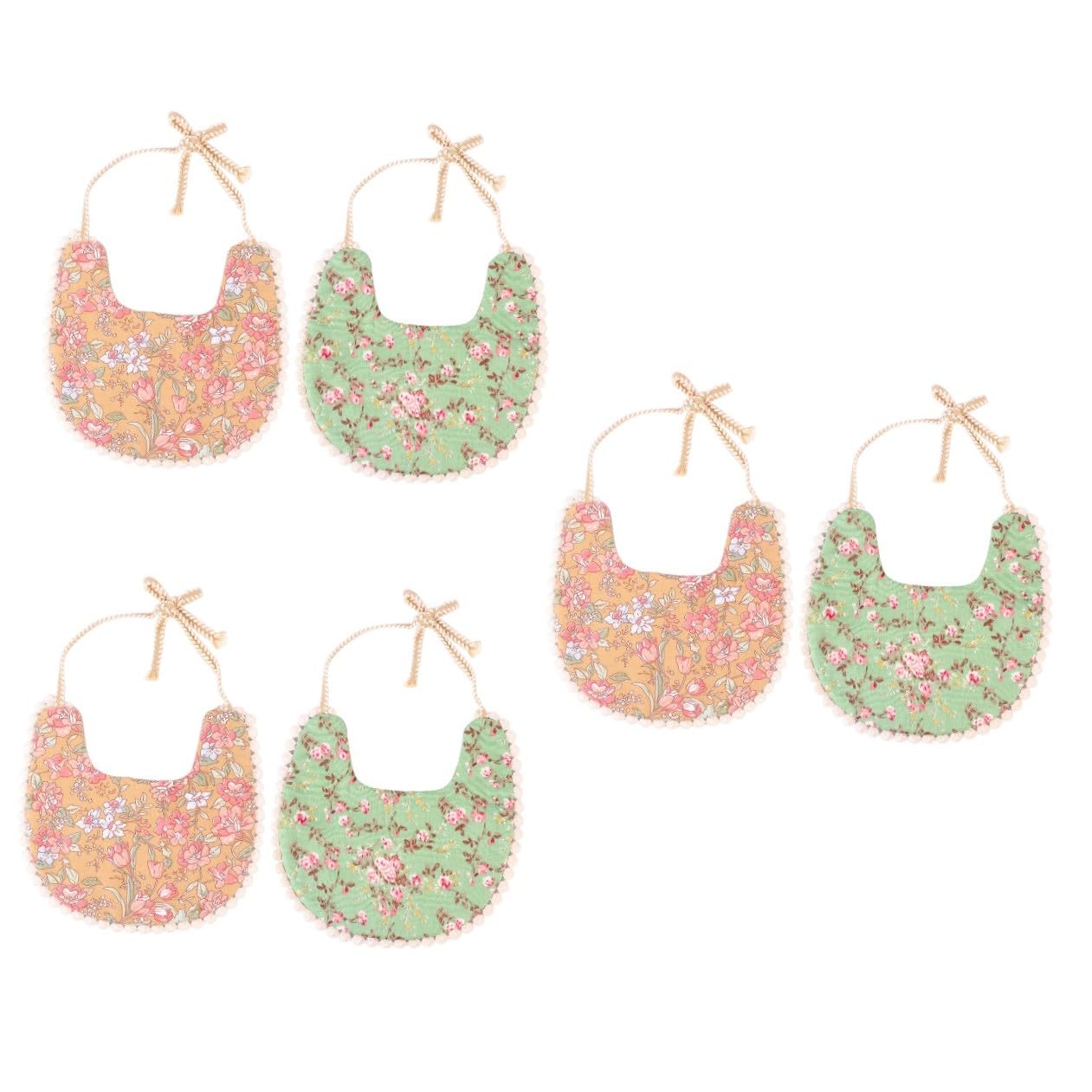 ifundom 6pezzi Bavaglini Impermeabili Per Cotone Doppio Bavaglini Unisex Per Svezzamento e Teething Facili Da Lavare e Asciugare Assorbono Perfettamente La Saliva