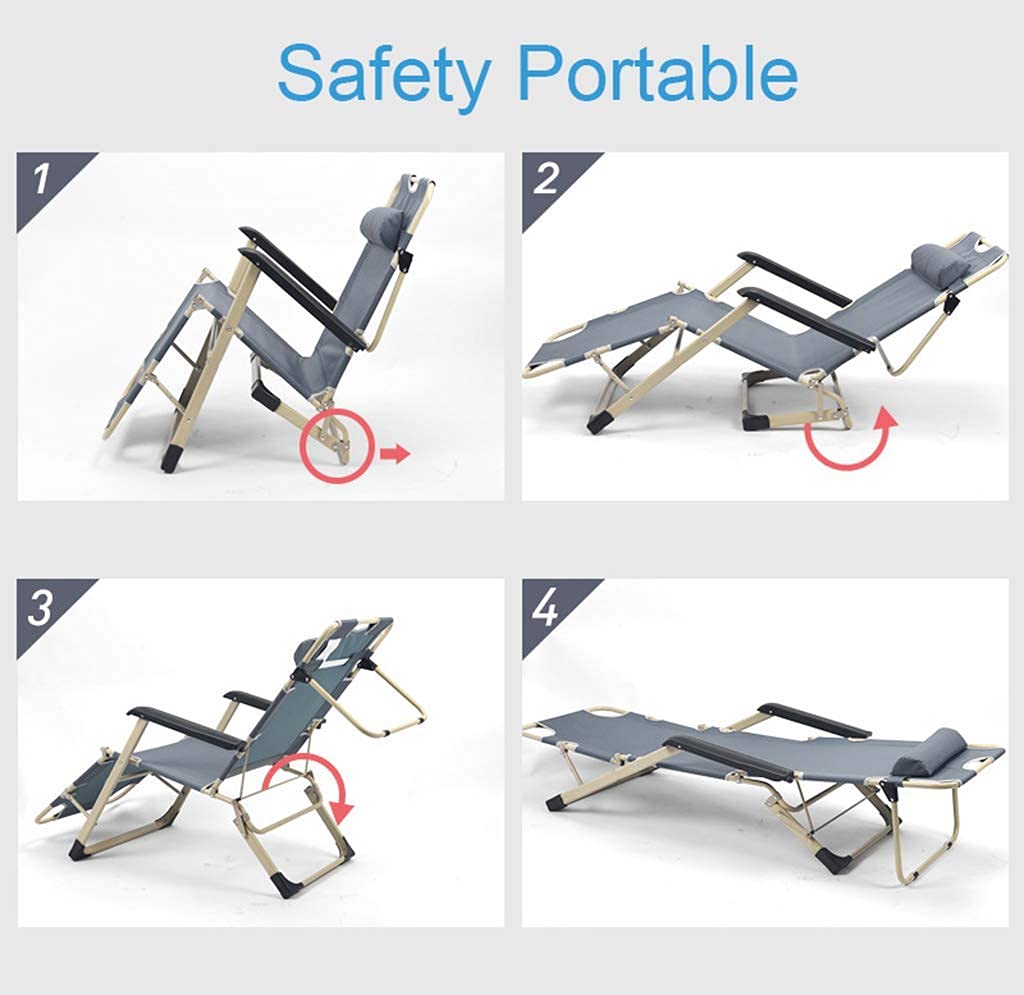 Sedia per il tempo libero per la casa Sedia pieghevole da giardino reclinabile imbottita Oxford 600D - Lettino prendisole per esterni Sedia reclinabile per patio, giardino, prato - Grigio needed
