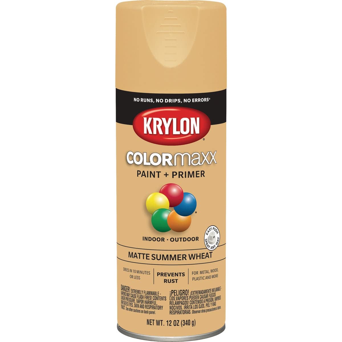 Krylon® 5595 K05595007 COLORmaxx, Summer Wheat, Matte-12 Ounce Aerosol Paint, (Pack of 1)