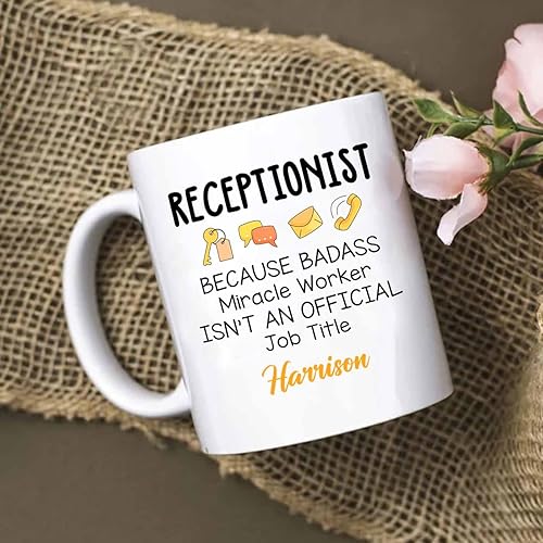 Vista 22 de Taza de café de recepcionista médica personalizada, taza de té blanca de recepcionista médica, taza de té blanca de 11 onzas, taza de café Taza