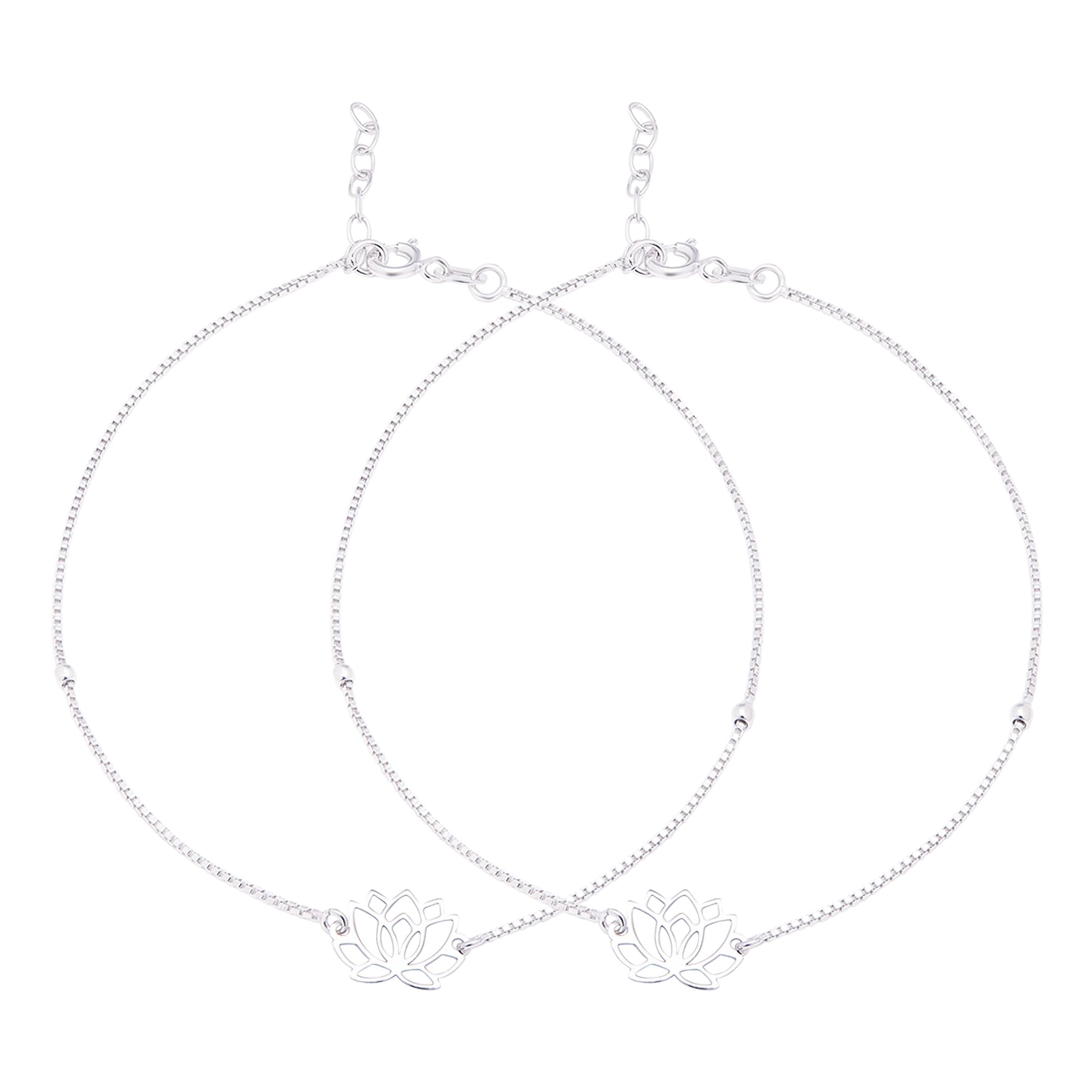 ZAVYA 925 Sterling Silver Designer Lotus Floral Rhodium Plated Adjustable Chain Anklet (Pair) | Gift for Women & Girls | With Certificate of Authenticity & 925 Hallmark (B0BJ2RQDZY) Amazon Price History, Amazon Price Tracker