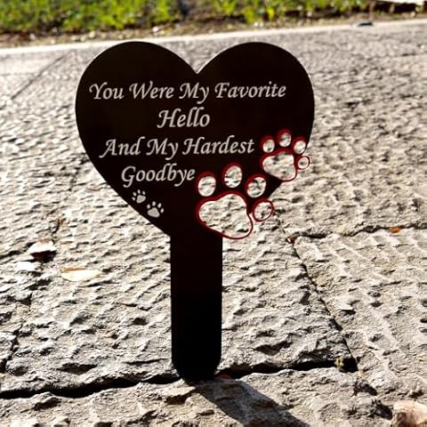 Memorial Pet Grave Markers for Dogs Cats, Pet Cemetery Headstones Decorations, Metal Pet Memorial Stake Grave Stones Decor for Garden Outdoor Outside Yard(Claws) Cover