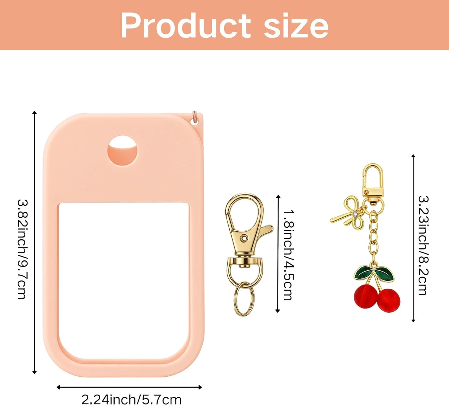 SAANG & JAT Hand Sanitizer Spray Case Compatible with Touchland, Silicone Holder Cherry Keychain for Touch Land Mist Case - Image 2