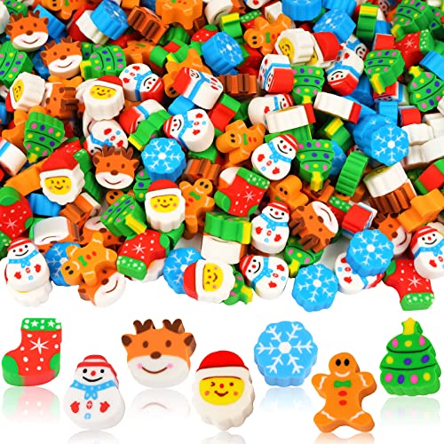 240 Pcs Christmas Mini Erasers Bulk Cute Eraser Novelty Pencil Erasers