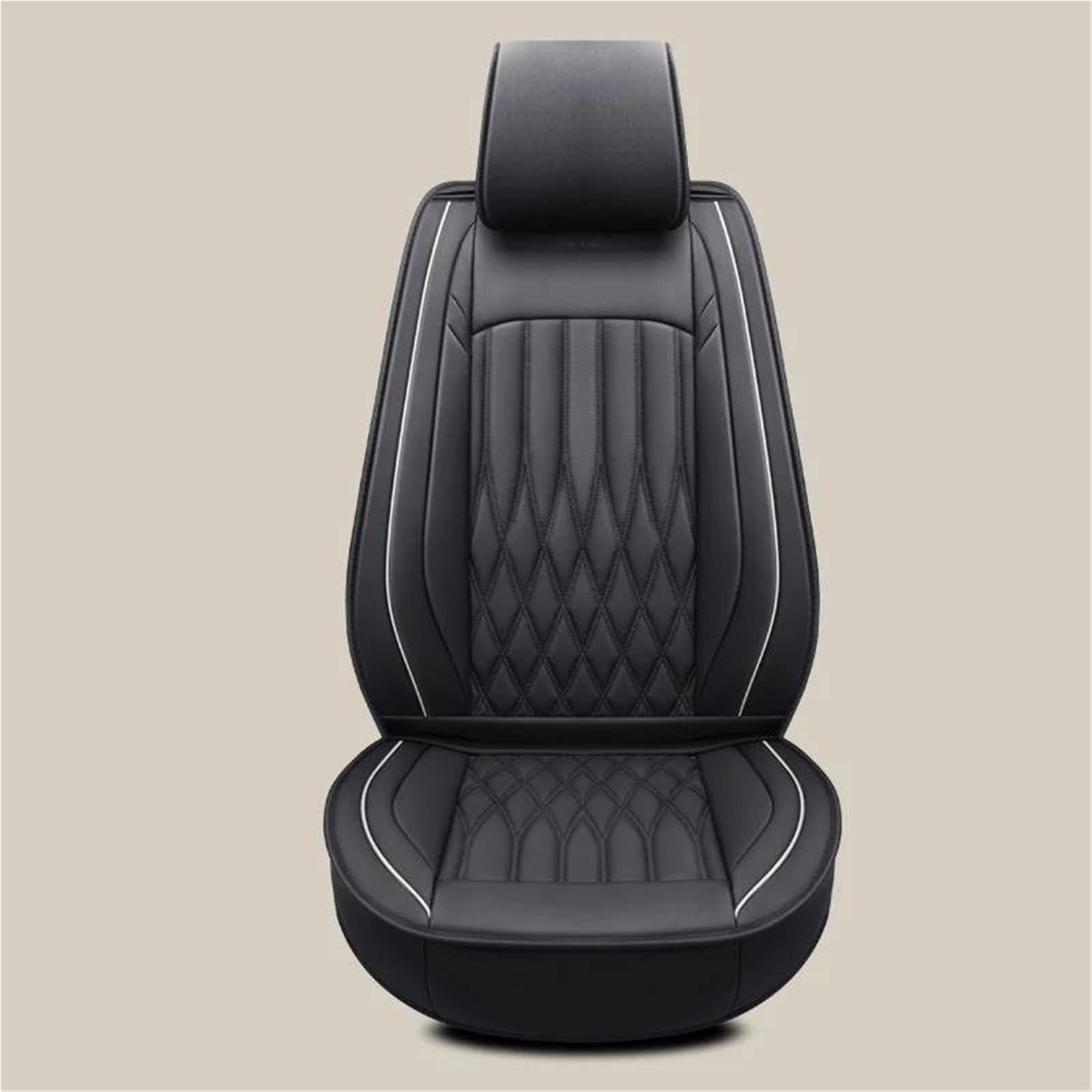 Housse de siège voiture en cuir PU 1 pièce universelle noire