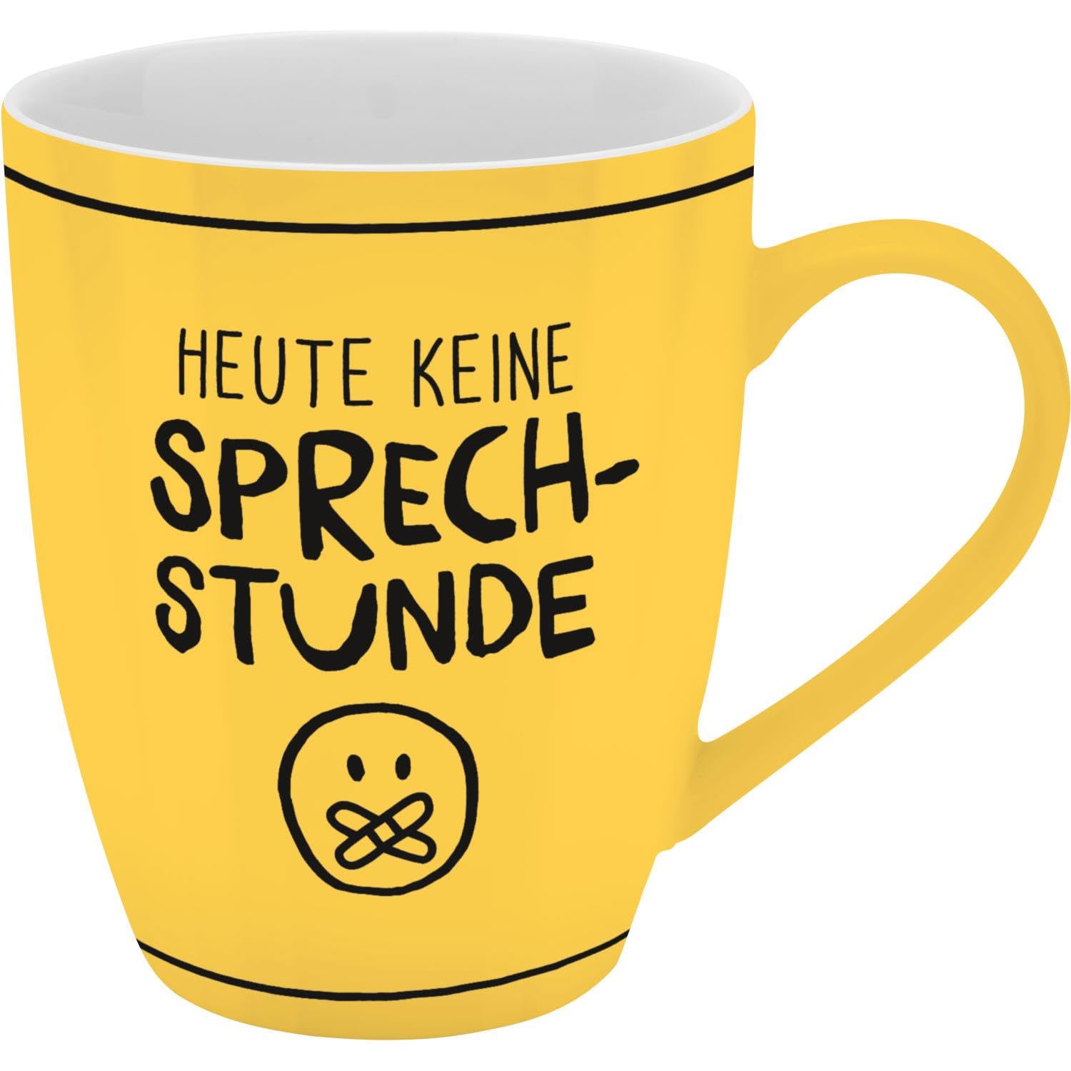 Gruss & Co Multicoloured Mug With German Text Keine Sprechstunde [German Language] | Mug With Saying, New Bone China Porcelain, 35 Cl, With Gift Bath Ole, Funny Gift, Birthday | 74212