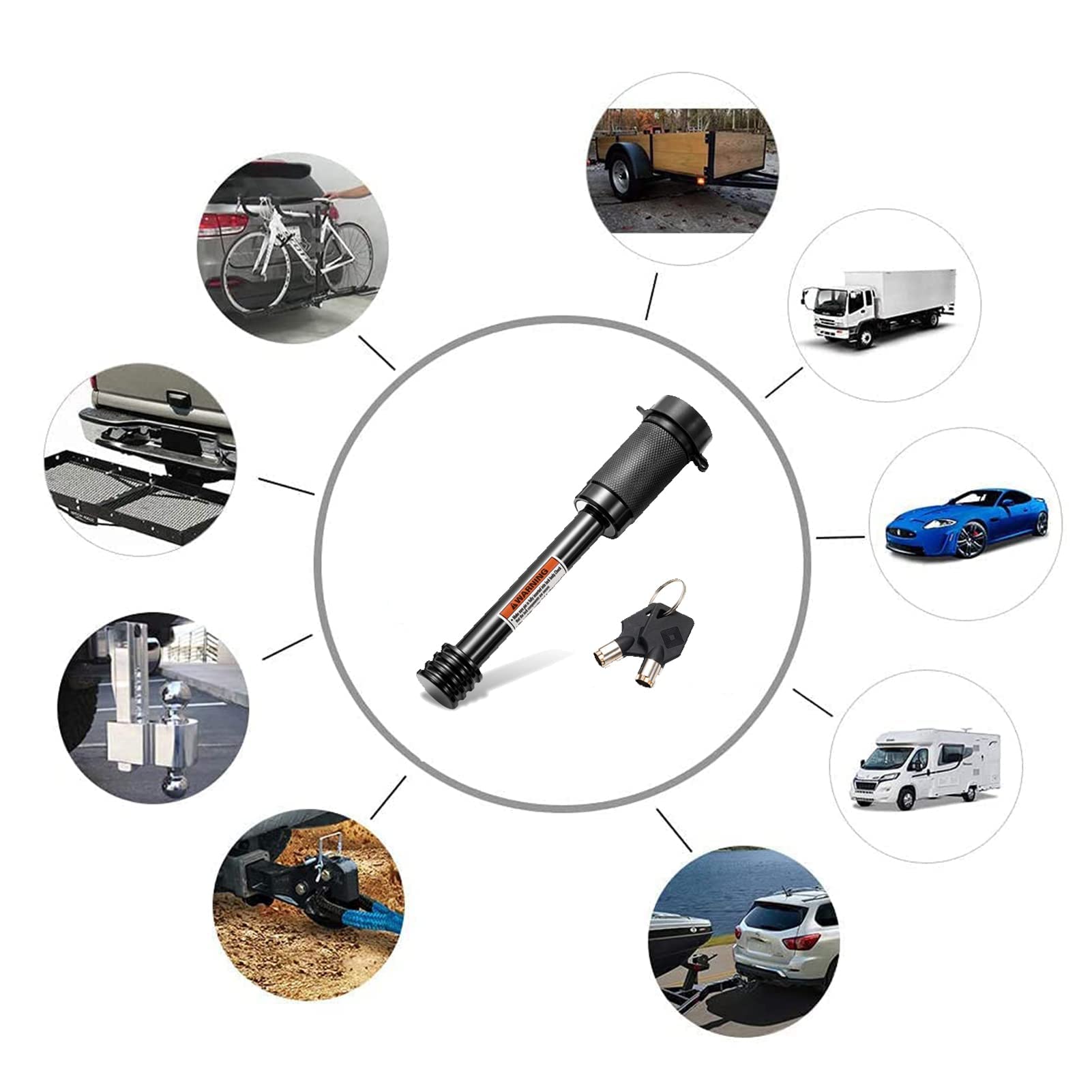 CZC AUTO Heavy Duty Trailer Hitch Receiver Lock Pin, 5/8 Inch Dia, 4