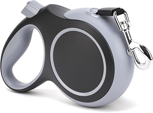 Miniatura 7 de Correa retráctil para perro de 26 pies, gran correa resistente para perros de hasta 110 libras, mango de goma antideslizante, freno con una sola