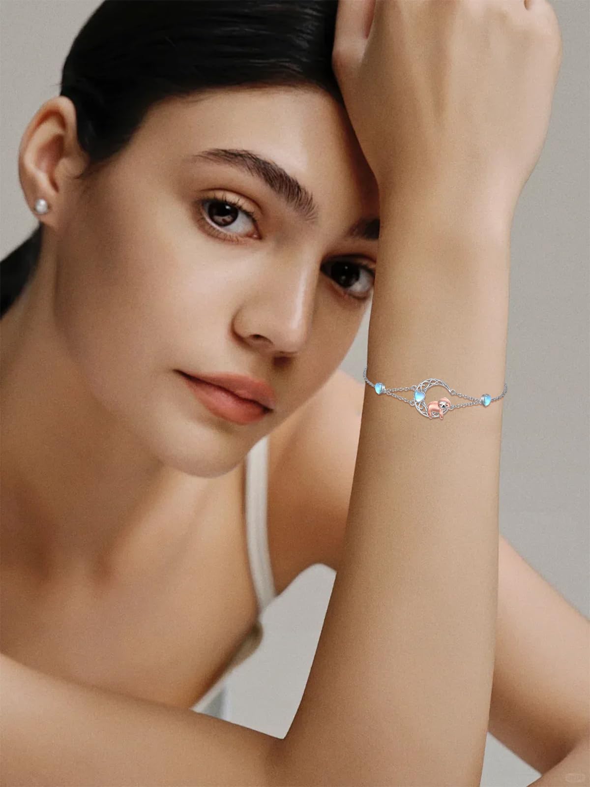 Dorunmo Pulsera de plata de ley 925 con diseño de ojo malvado, celta, gato, ola, tortuga, conchas marinas, enfermeras, hongos, pulsera de tobillo de buena suerte, joyería de cumpleaños para mujer