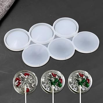 mostsom 3D Round Lollipop Mold Silicone Candy Mold DIY Manual Candy Creative Jewelry Popular Color Silicone Lollipop Mold 2PCS I_ 3D Round
