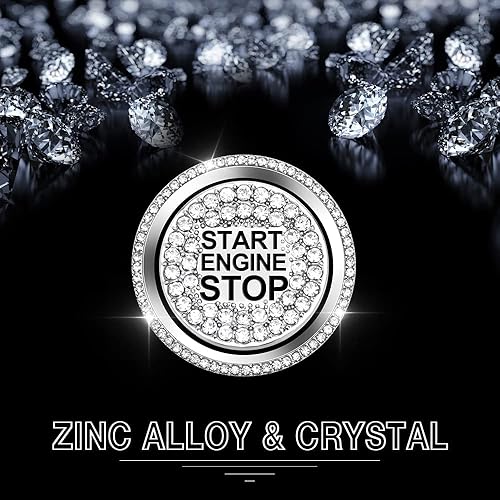 Miniatura 5 de 1797 Cubierta de botón de arranque para Audi Accesorios Bling Q5 A4 A5 A6 A7 S4 S5 S6 S7 S8 Anillo de Motor de Coche Calcomanía de Cristal Plateado