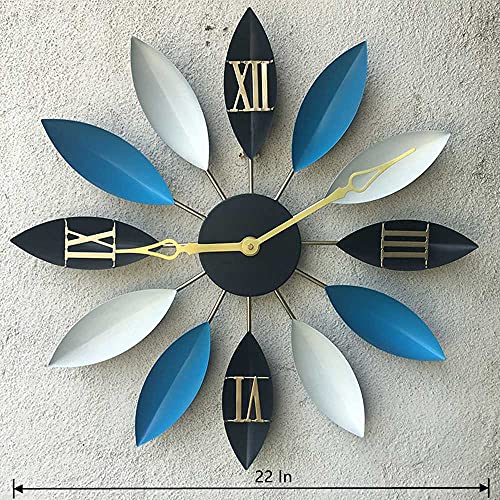 image for WYJF Leaf Shape Wall Clock, Silent Wall Clock for Living Room, Bedroom