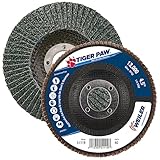 Weiler 51119 4-1/2" Tiger Paw Abrasive Flap Disc, Angled (Ty29), Phenolic Backing, 40Z, 7/8" Arbor Hole (Pack of 10)