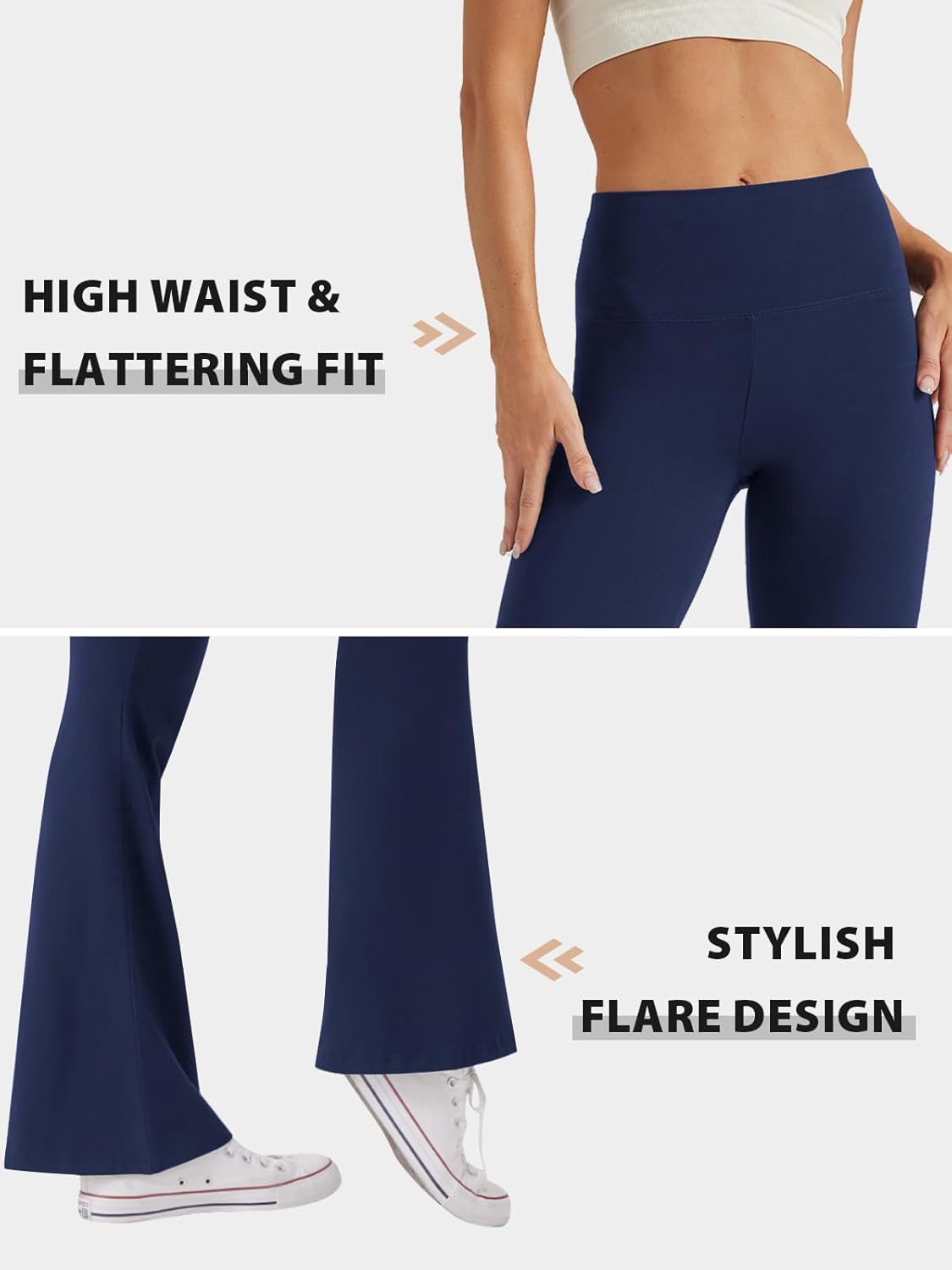 Women's High Waist Bootcut Yoga Pants Tummy Control Workout Flare Leggings - Image 5