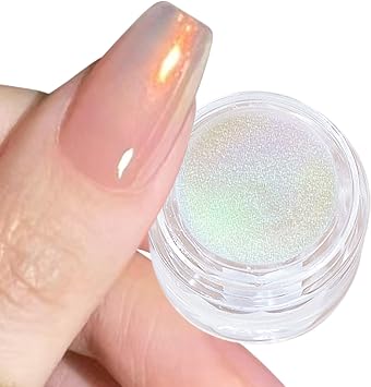 Unicorn Chrome Nail Powder Sunset Glow Mirror Effect Lemon Glow Mermaid Nail Glitter Pigment Powder Aurora Gold Chrome Powder for Nails Design Manicure Nails Supplies