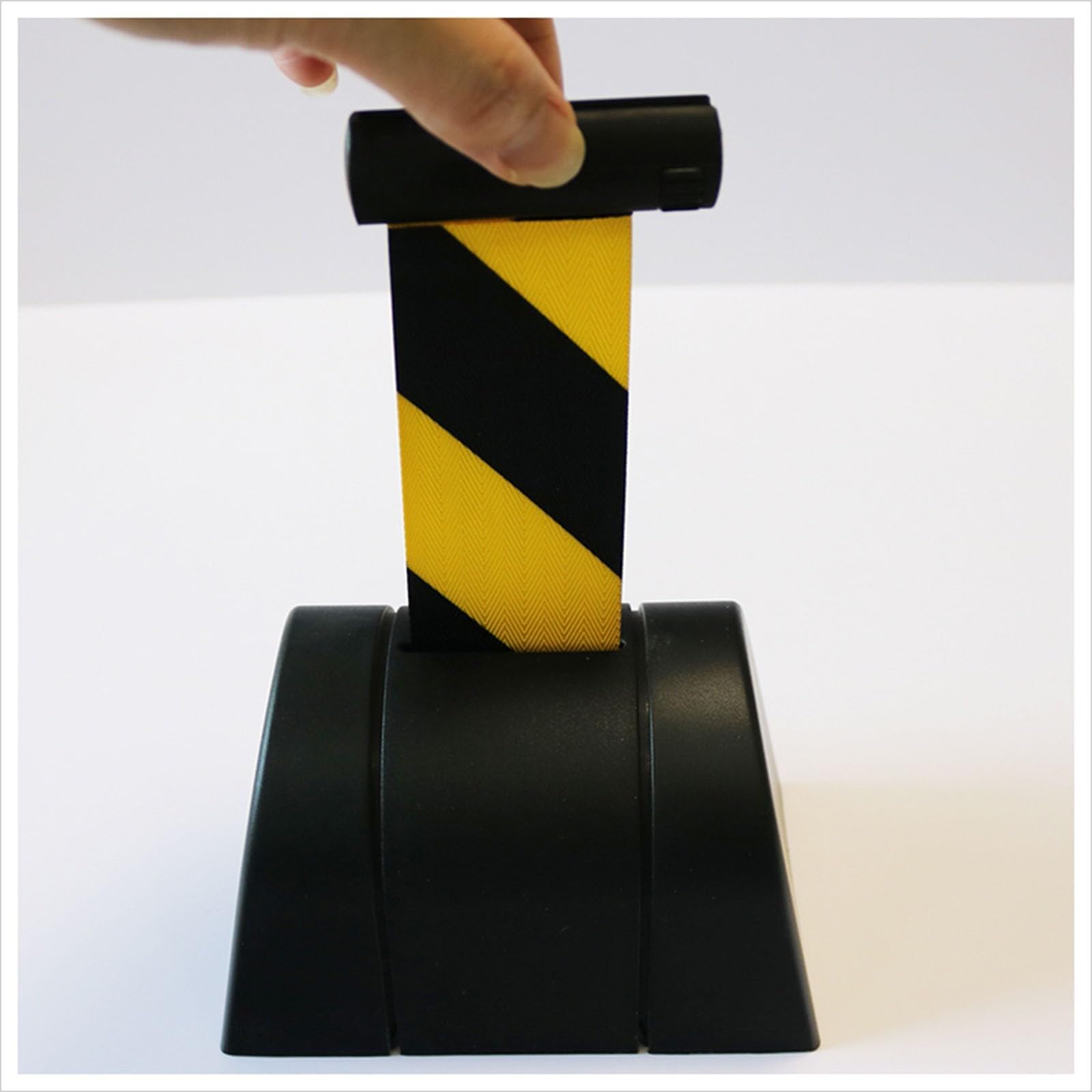 Barrière de Ceinture Rétractable Noire 10 m, Barrière de Cordon de Sécurité Murale, pour Aéroports, Banques, École