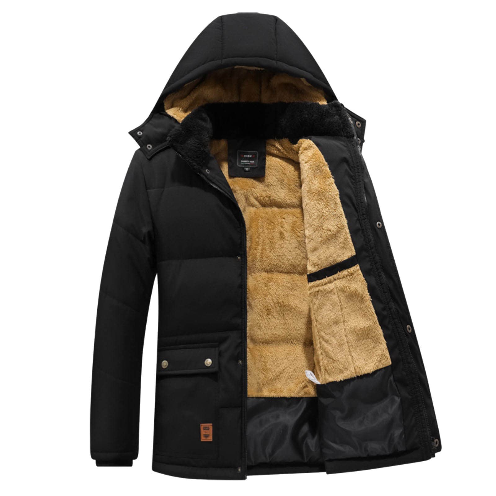 Giubbino Uomo Inverno, Piumino Invernale Uomo Giubbino con Cappuccio Casual Jacket Taglie Forti Giacconi Invernali Elegante Lavoro Antivento Pesante Trekking Cappotto Giacca Giacca Militare Uomo
