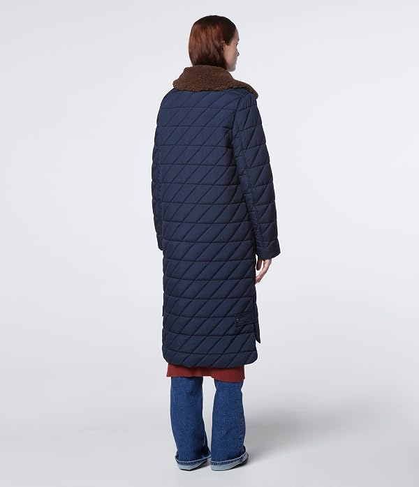 Andrew Marc Women's Long Quilted Jacket, Faux Sherpa Collar Ink, Small by Andrew Marc - Used condition - Image 2