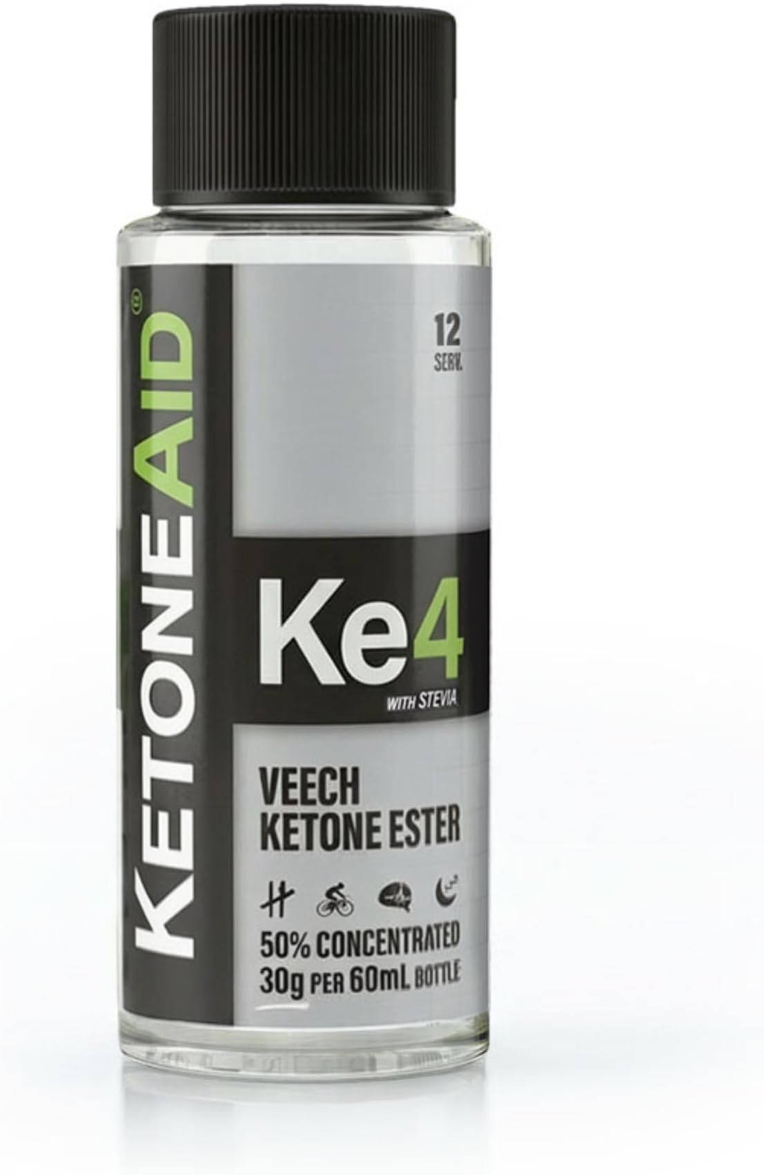 Ke4 Ketone Ester Concentrate | Not a Ketone Salt, No Sugar, No Caffeine | Exogenous D-BHB Ester | 12 Serving Per Bottle (1 Count)