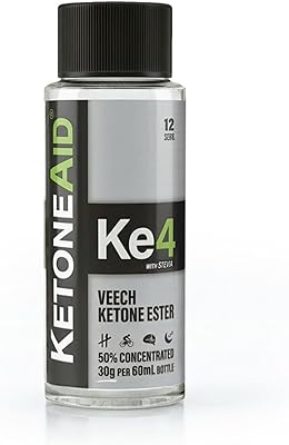 KetoneAid Ke4 Ketone Ester Concentrate | Not a Ketone Salt, No Sugar, No Caffeine | Exogenous D-BHB Ester | 12 Serving Per Bottle 1 Count