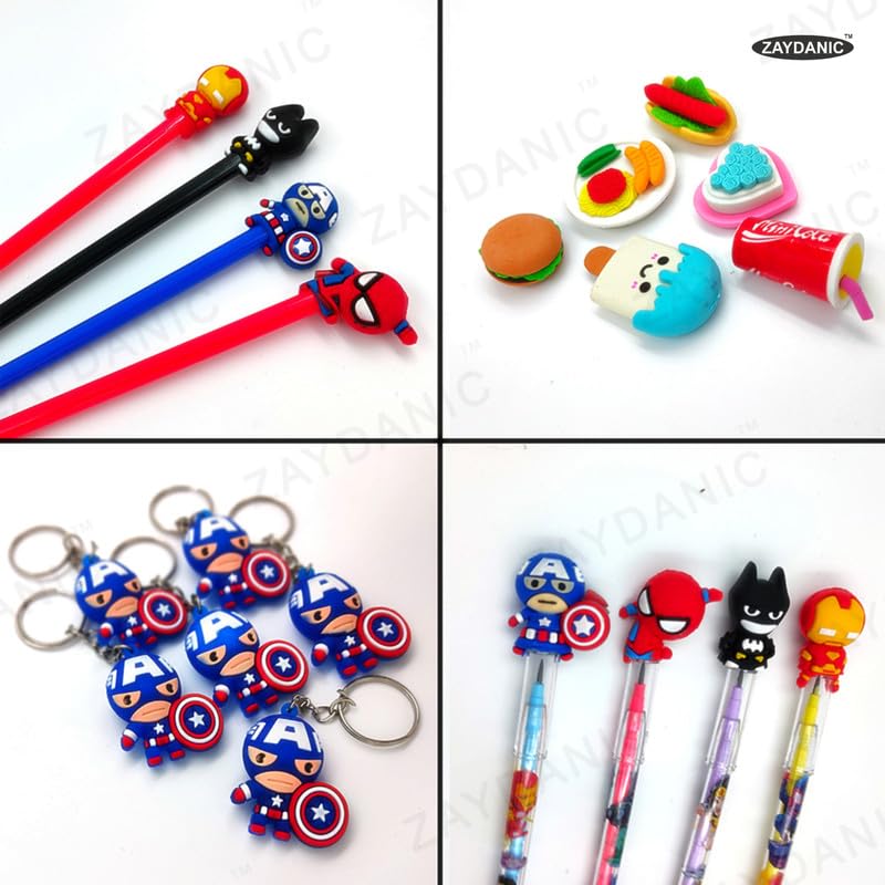 Image of Avenger Pencil Box Integrated Sharpener and Calculator, Magnetic Lock, Dual Compartments, Cartoon Stationery Case School Kit for Girls, Kids, Students Combo Set of 5in1