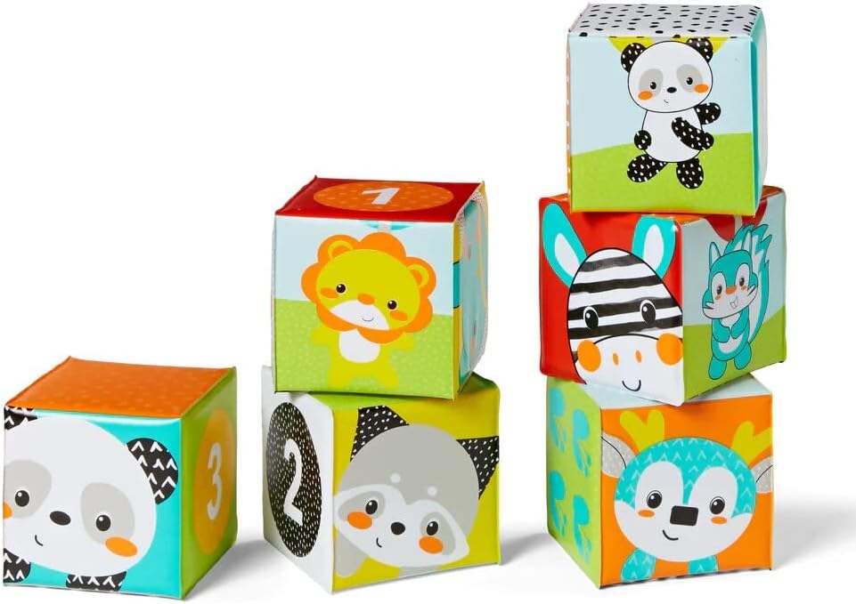 Infantino Colors And Numbers Bath Blocks Baby Bath Toys, Multicolor, 0 Months and Above (Pack of 3)