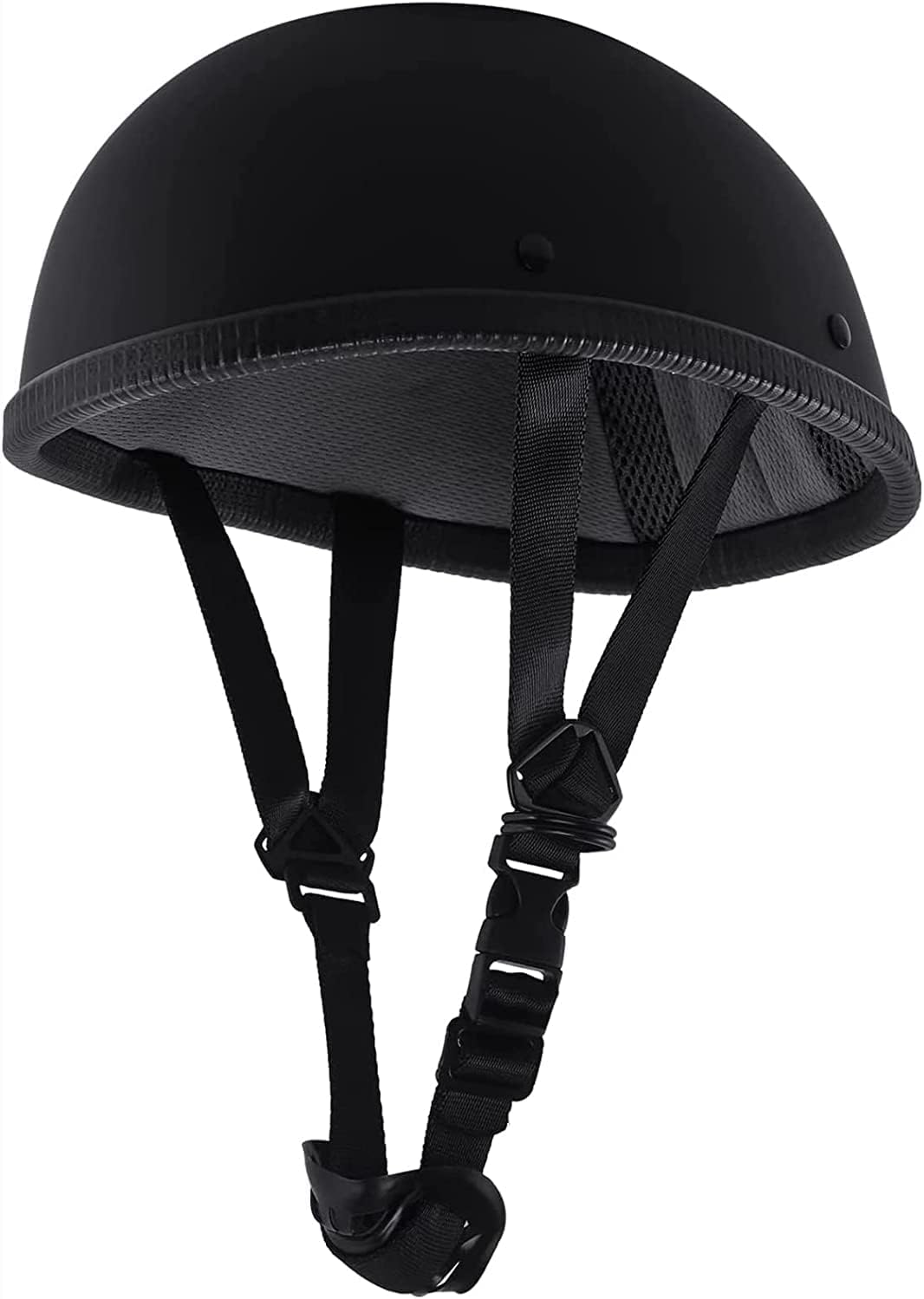 Thin Skull Cap Half Helmet Helmet for Adult Men Women, Novelty German Style DOT Approved Half Shell Motorcycle Helmet, Retro Half Face Beanie Helmet for Cruiser Scooter Chopper Moped