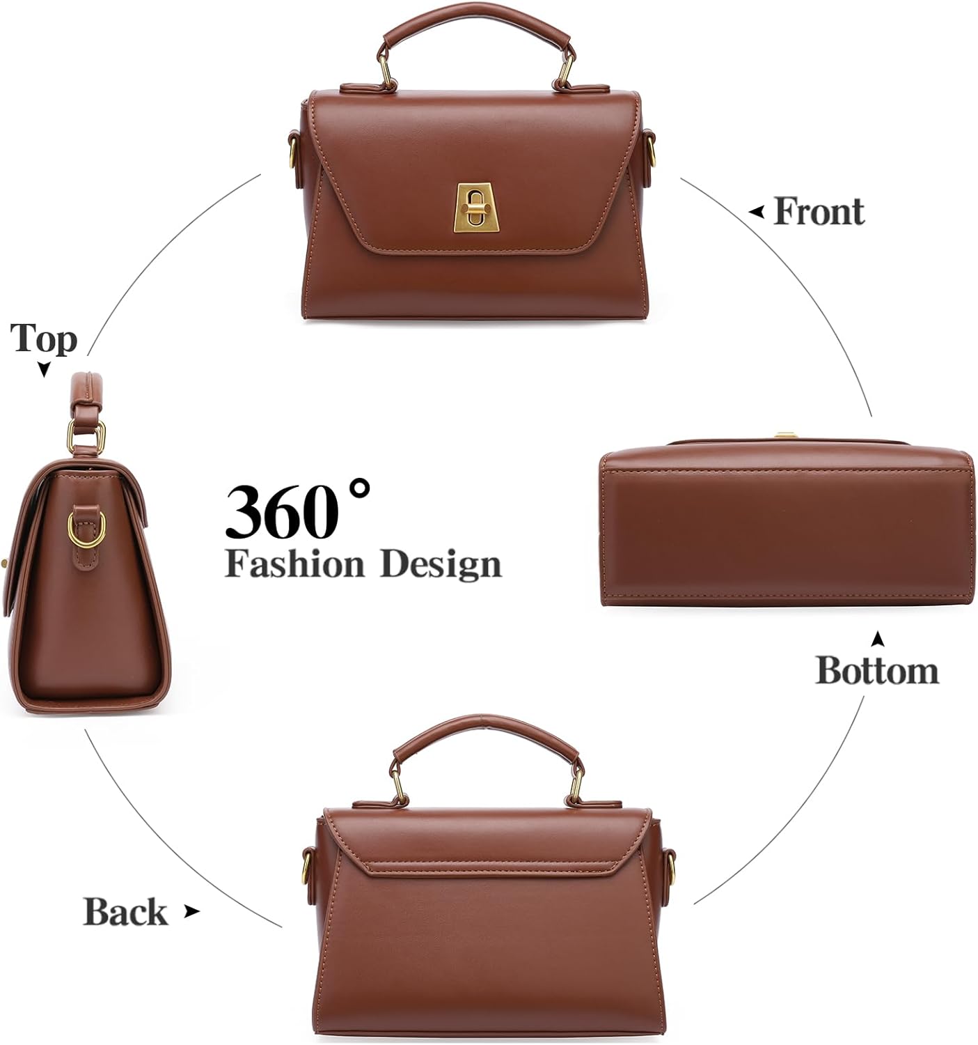 GOIACII Top-Handle Crossbody Bags for Women Leather Satchel Handbags Ladies Trendy Purse - Image 6