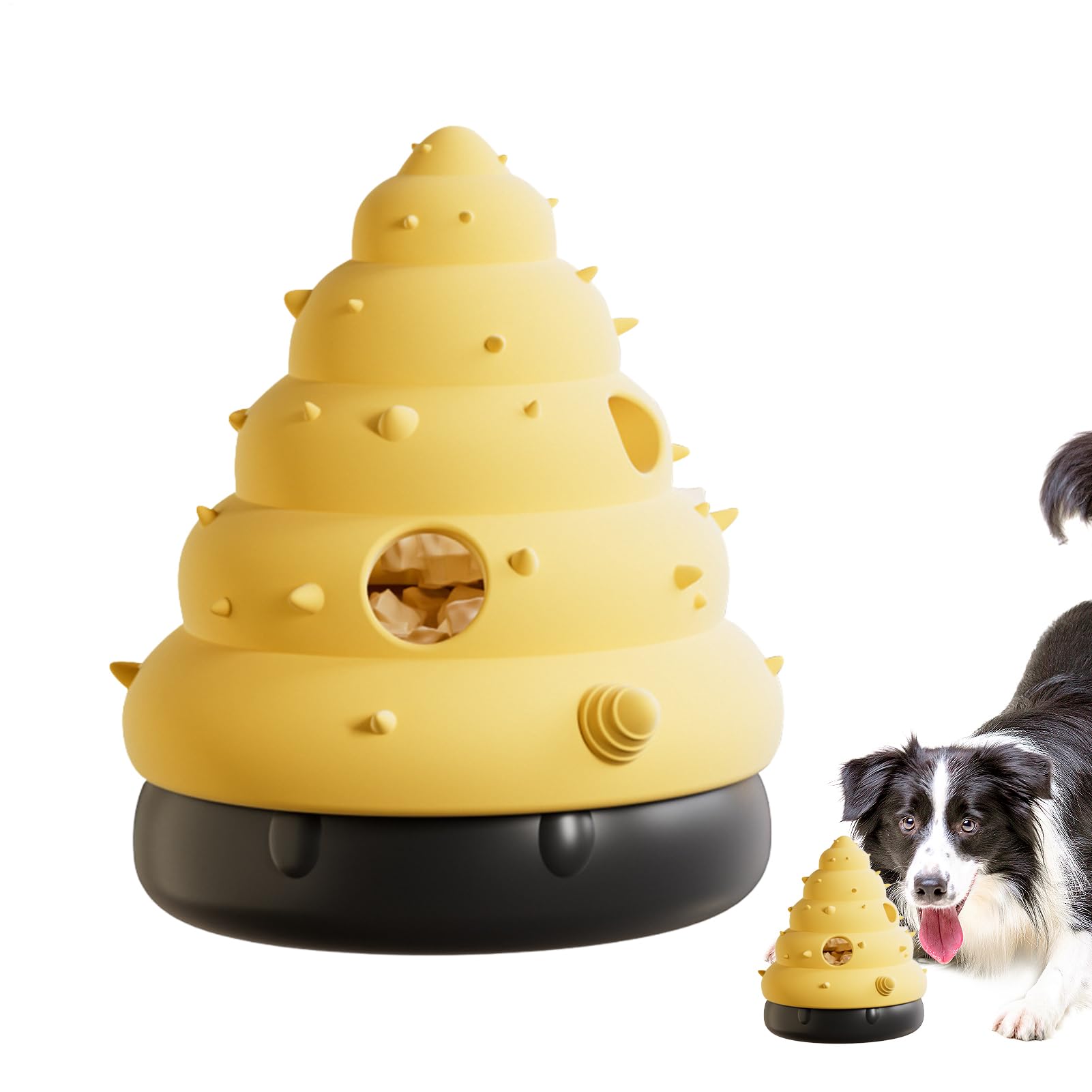 Jouet distributeur de friandises pour chien au design conque épuré et durable