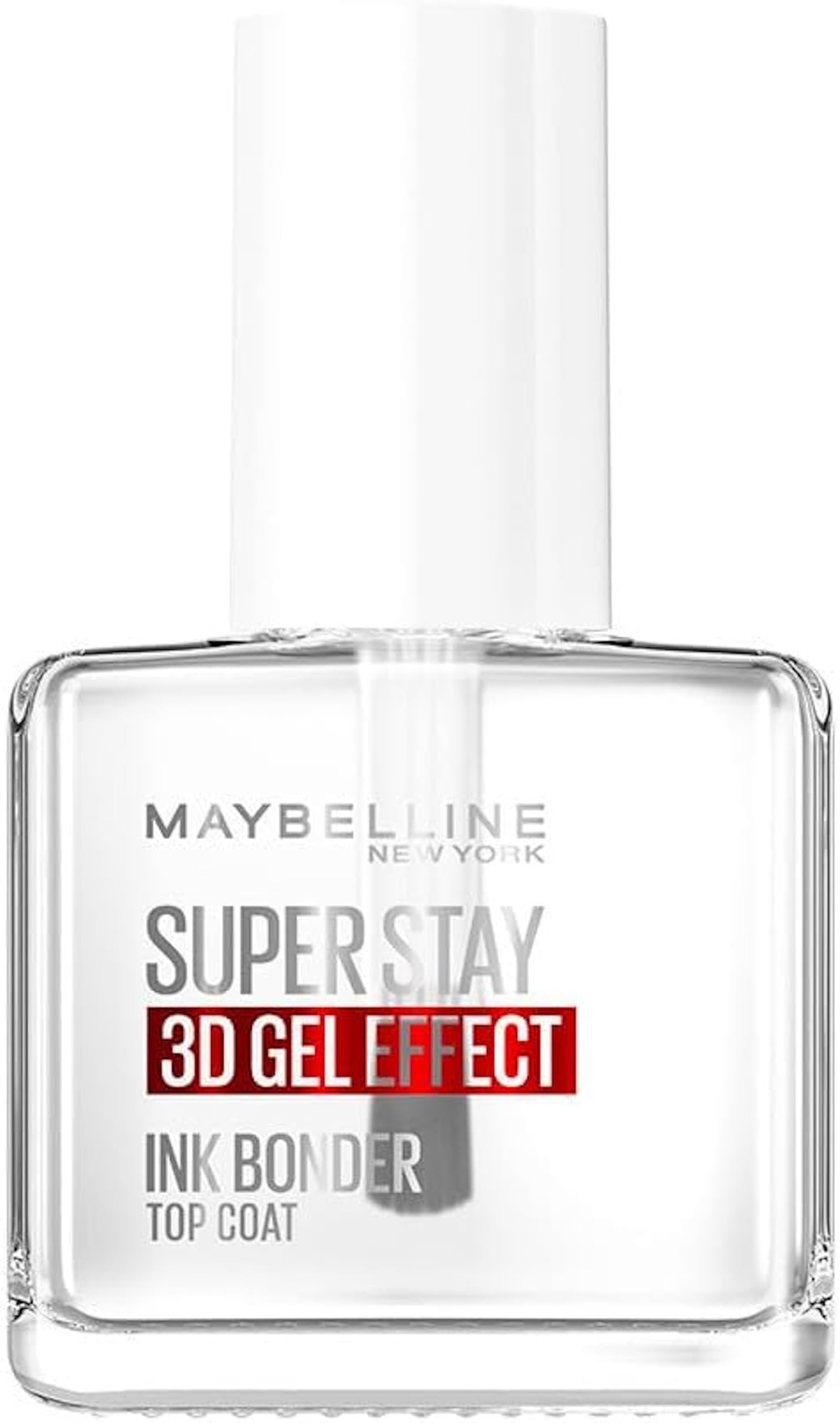 Maybelline New York - Vernis Soin des Ongles - Top Coat Effet Gel 3D - Renforce et Prolonge la Tenue - Brillance Ultime et Longue Tenue - Superstay Ink Bonder - 12 ml