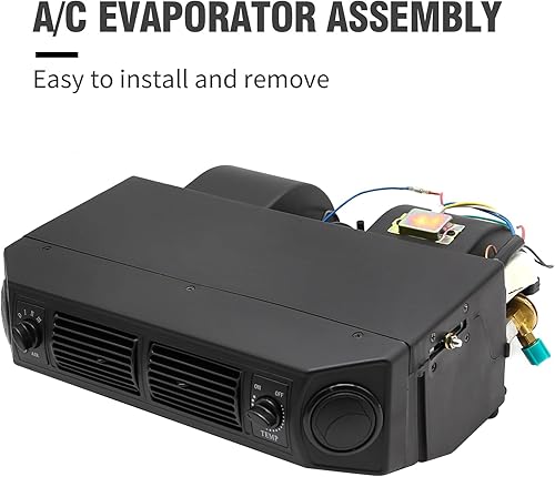 Miniatura 4 de 12V AUTO Truck Under Dash AC Aire acondicionado Evaporador Asamblea, AC Calefacción+Unidad de enfriamiento, flujo de aire máximo 610 cfm, motor 80W,