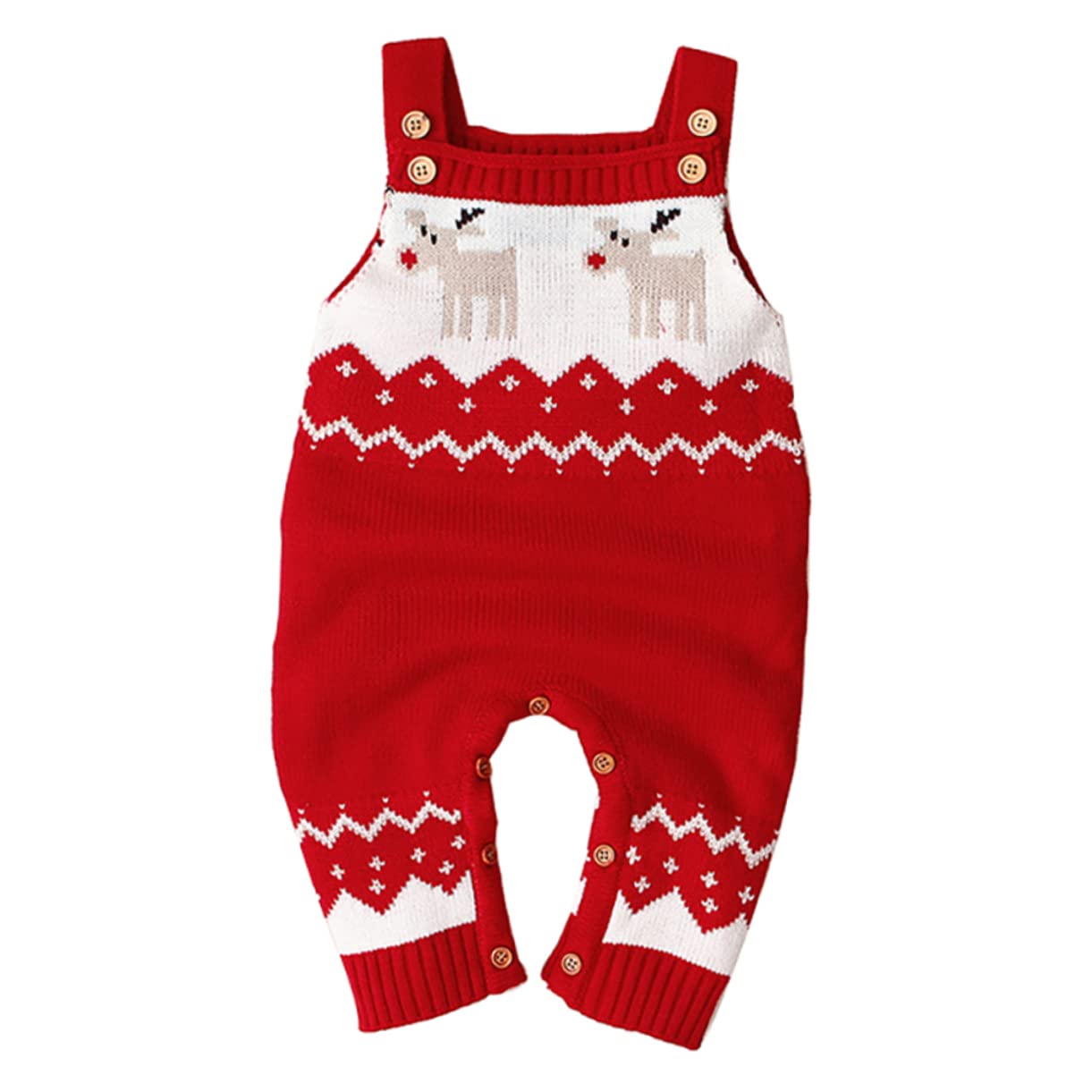 Veemoon Comfortable Christmas Elk Design Toddler Sweater Jumpsuit Baby for Winter