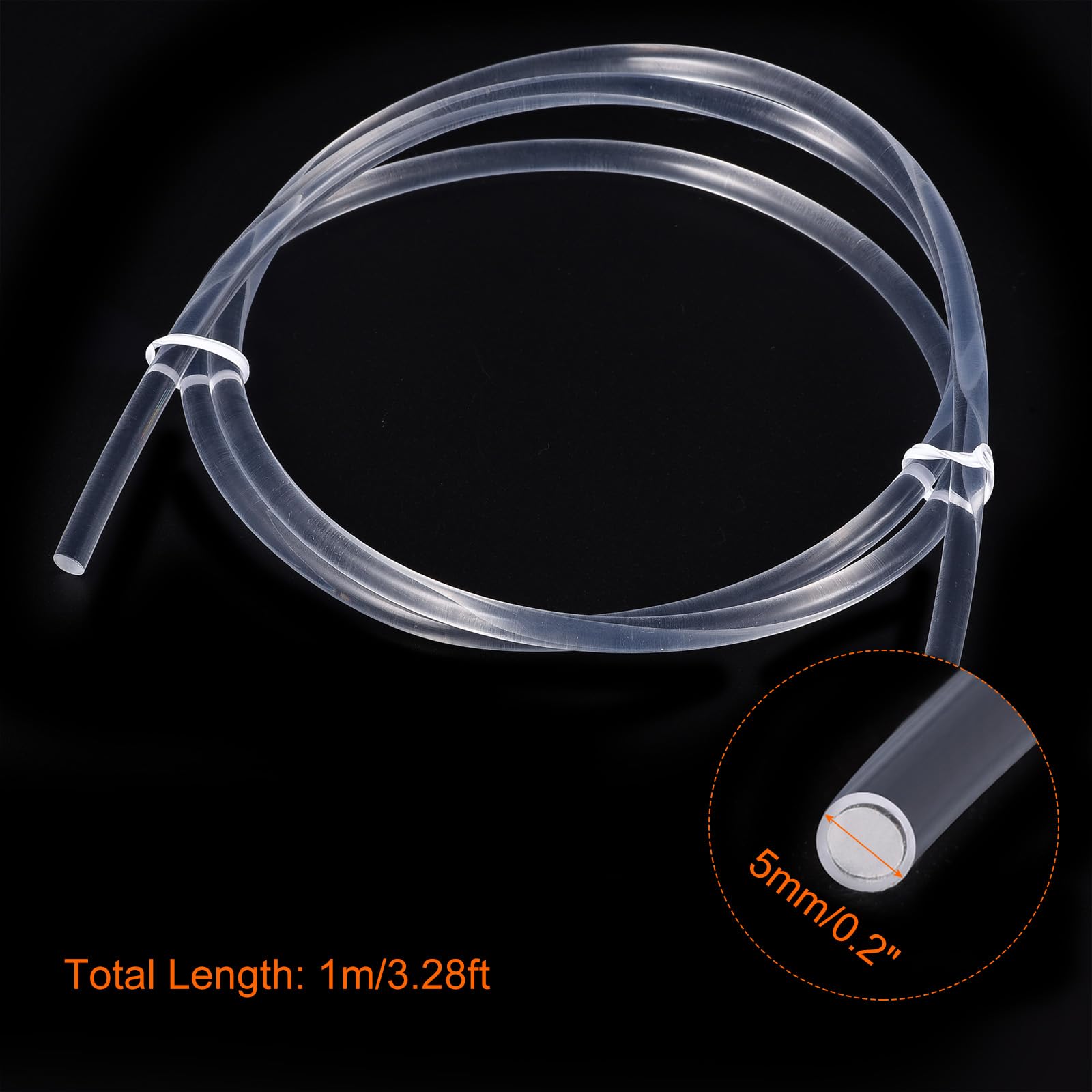 Rebower PMMA Side Glow Fiber Optic Cable, [for LED Light as Home, Party Decroation] - 0.2inch / 3.28 Feet / 1Pcs