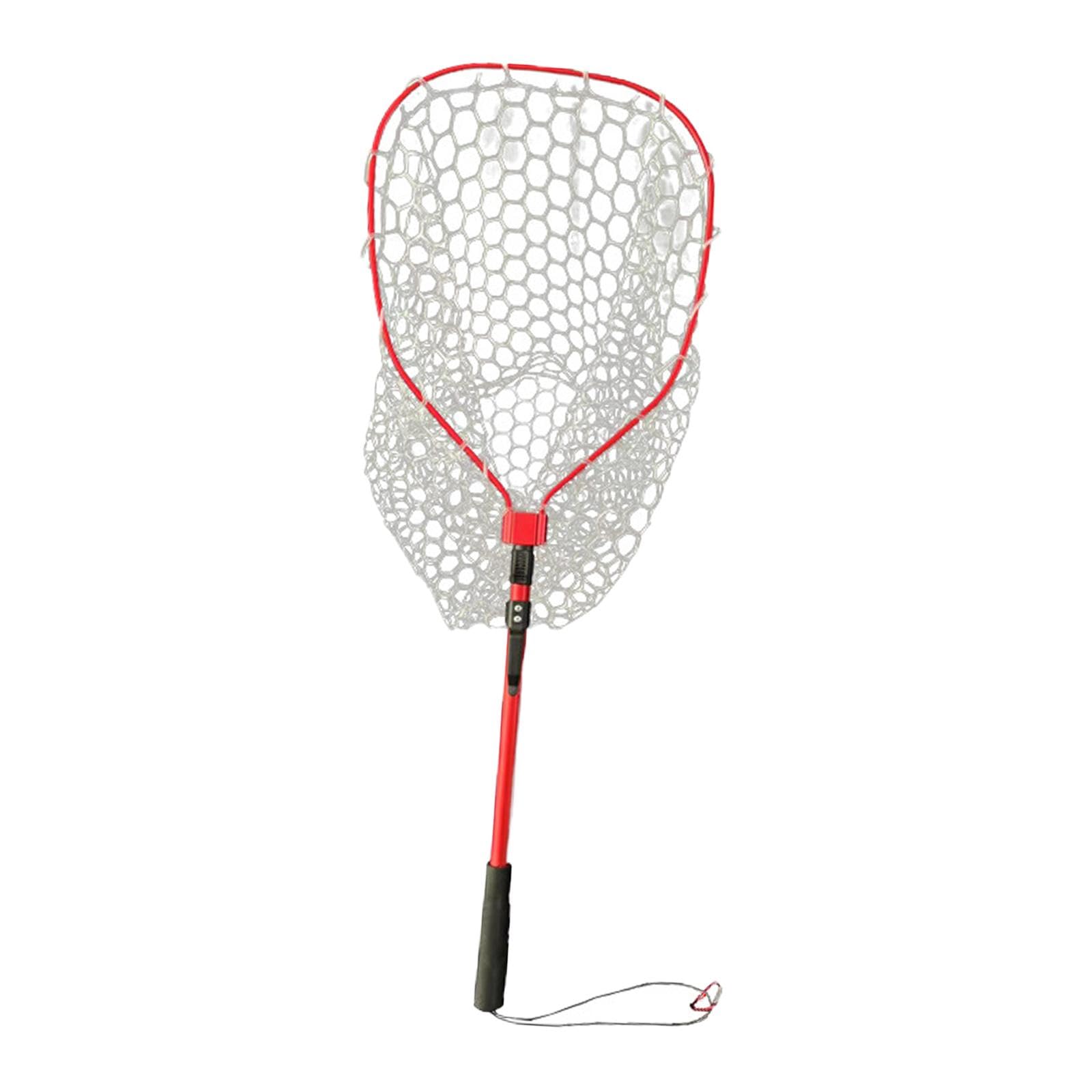 Baoblaze Épuisette de Pêche Rétractable Filet Extensible Silicone Manche Télescopique Léger pour Attraper Relâcher Poissons Adaptée Collecte Insectes CR