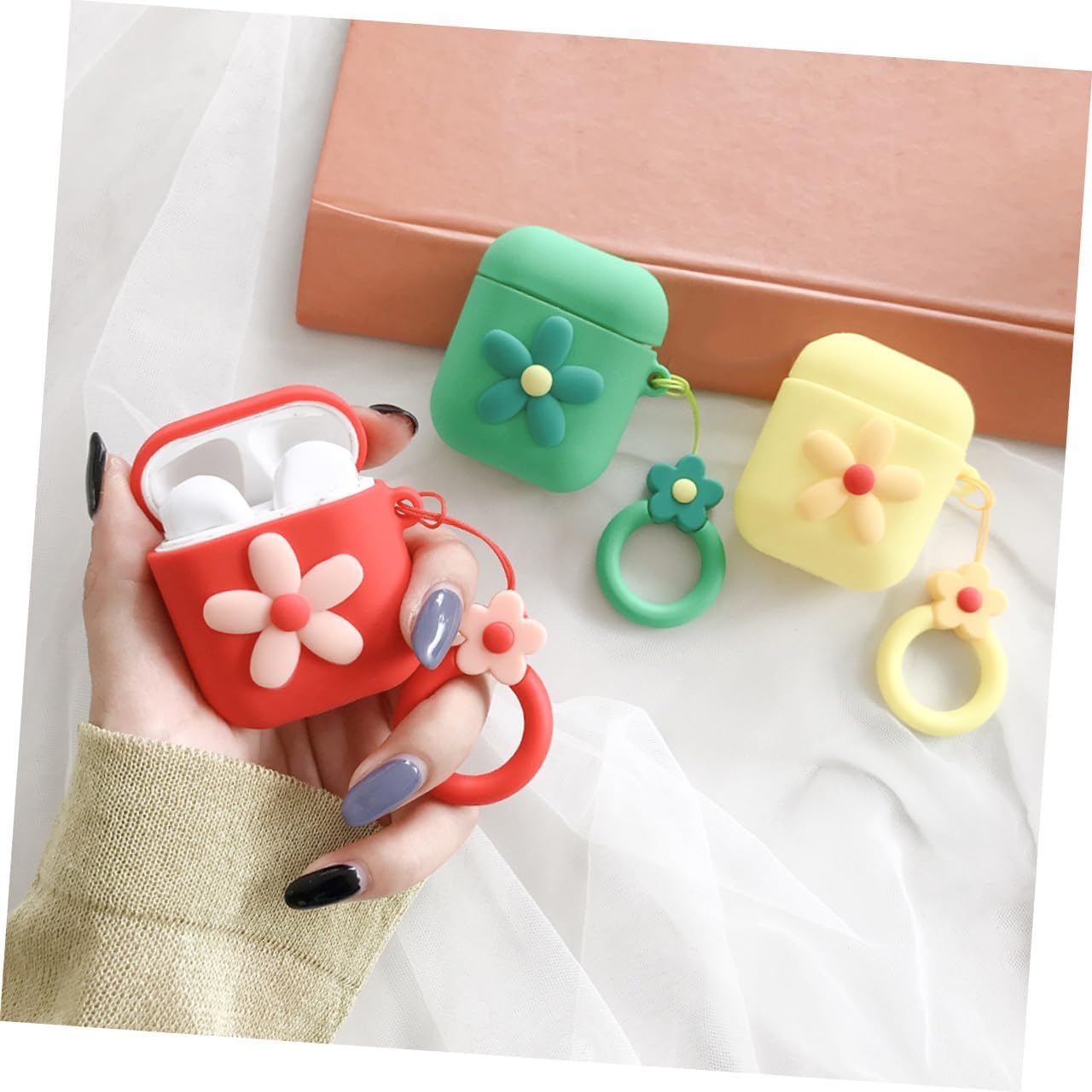 ARTIBETTER Case Cover Cute Flower PVC Earphone Protection for Touch-Sensitive Fashion Accessory image 3