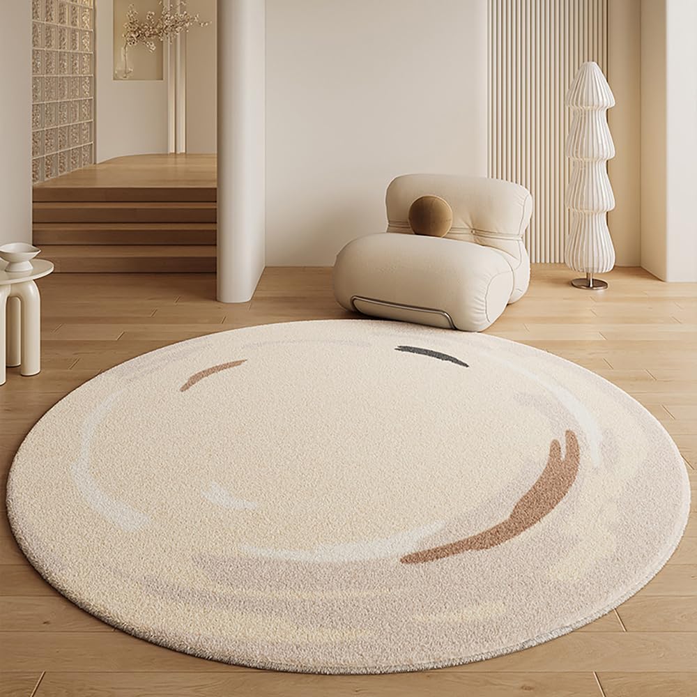 Tapis de 200 cm beige aux poils courts et doux - Style épuré