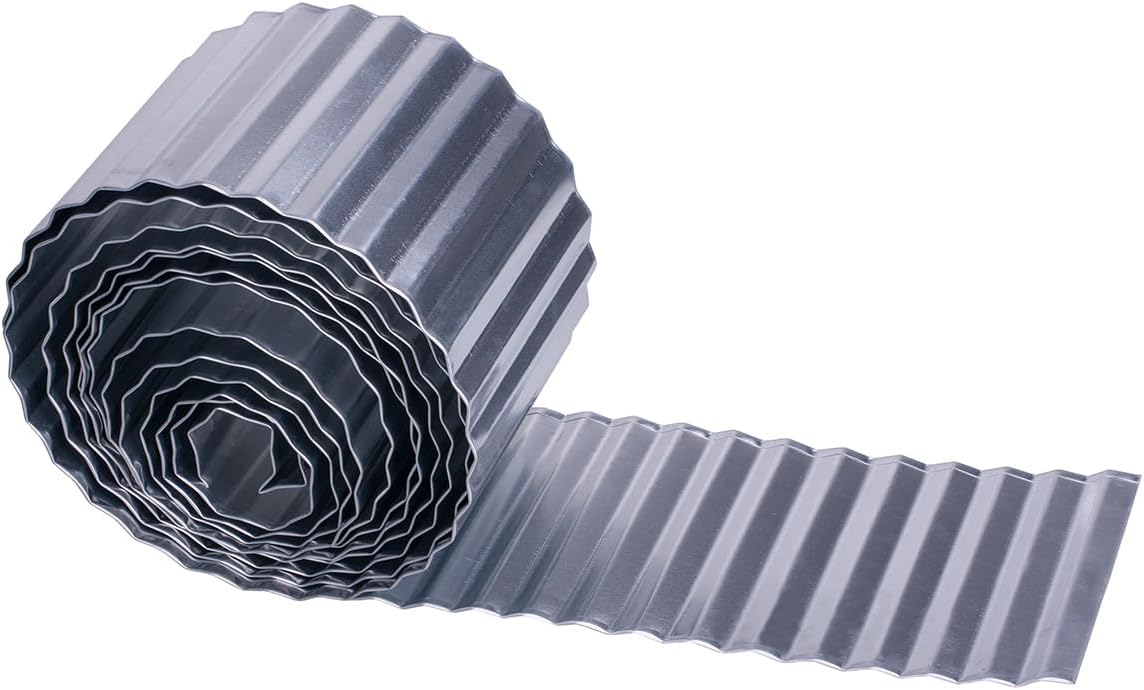 Metal Garden Edging，6inch*40FT Landscape Edging (40FT, 6 Inch Silvery)